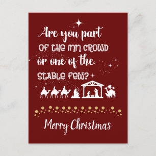 Are You Part Of The Inn Crowd? Funny Christmas Holiday Postcard