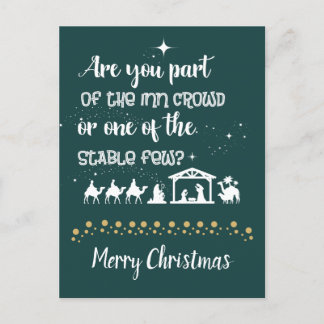 Are You Part Of The Inn Crowd? Funny Christmas Holiday Postcard