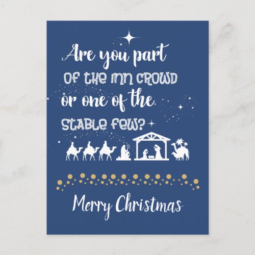 Are You Part Of The Inn Crowd Funny Christmas Holiday Postcard