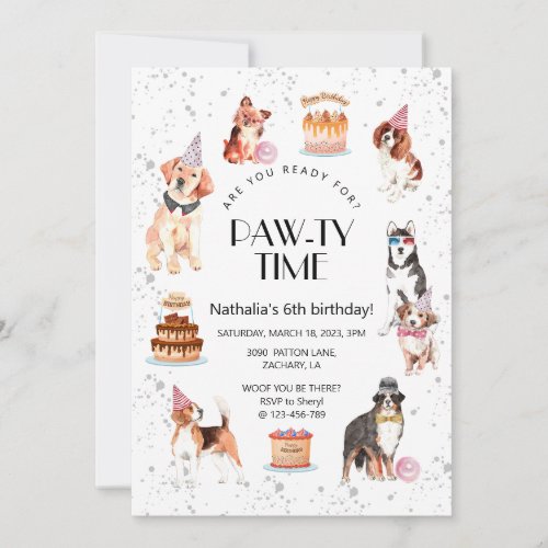 Are You Ready for Dog Pawty Birthday Invitation
