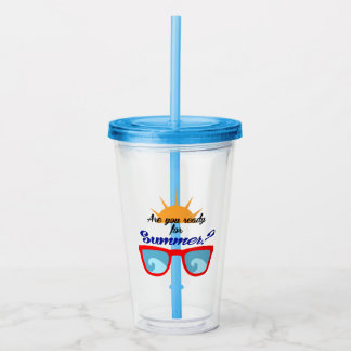 Are you ready for summer? sun palm tree sea beach  acrylic tumbler