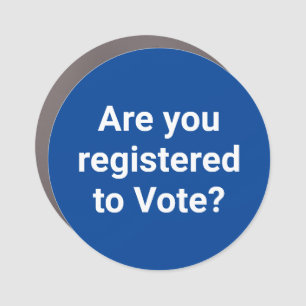 Are you registered to vote? democrat white blue car magnet