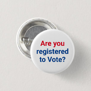 Are you registered to vote? red white blue simple button