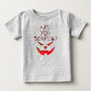 Are You Scared Happy Halloween Pumpkin Face Baby T-Shirt