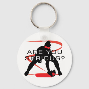Are you serious Red Fielder Softball Keychain