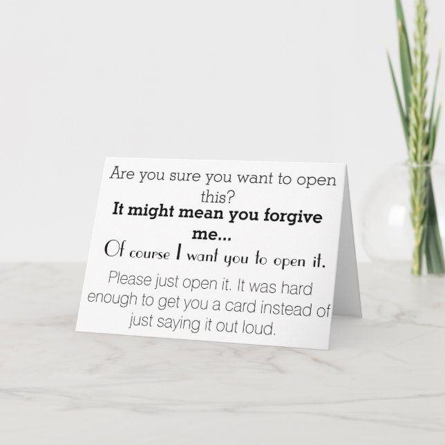 Are you sure? Apology Card (Front)