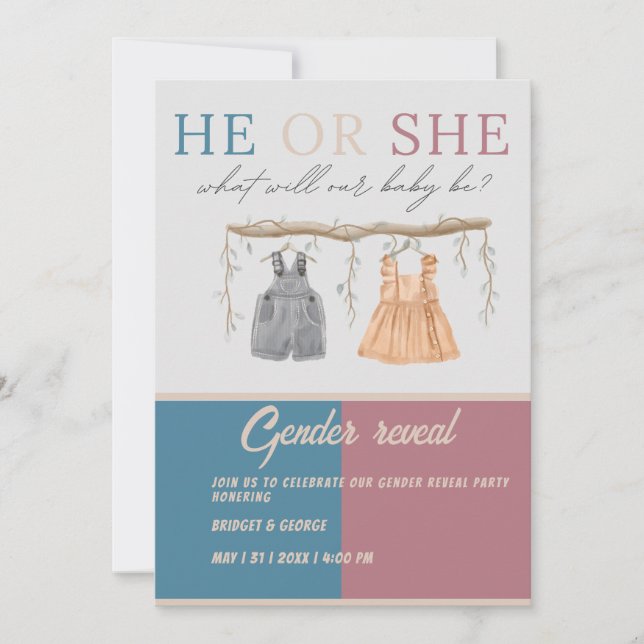 are you team boy or girl gender reveal party  invitation (Front)