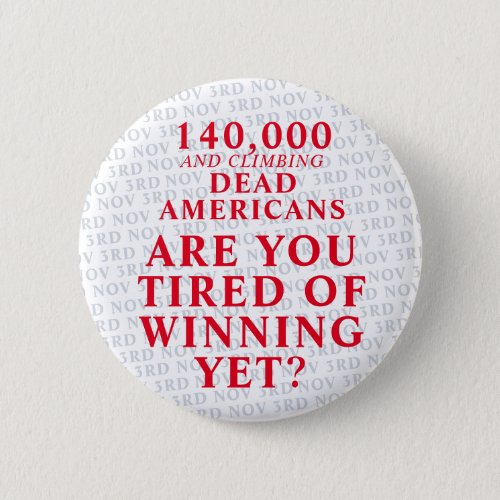 Are You Tired of Winning Yet Anti Trump Button