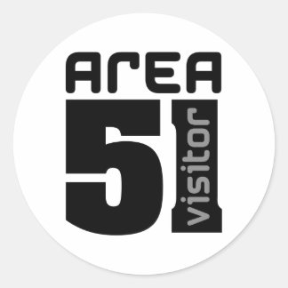 Area 51 Alien Visitor Classic Round Sticker