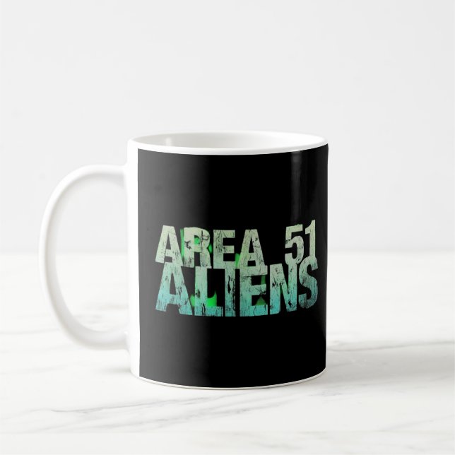 Area 51 aliens t shirt coffee mug (Left)
