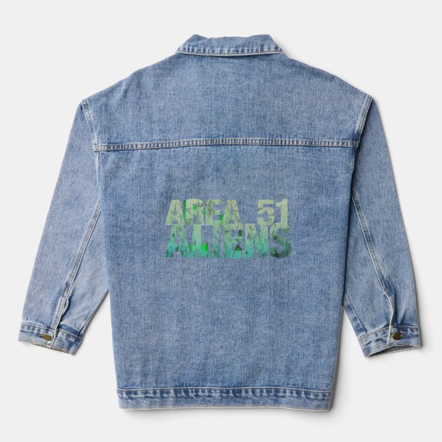 Area 51 aliens t shirt denim jacket (Back)
