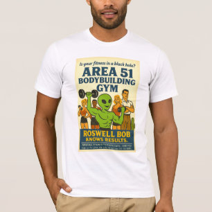 Area 51 Bodybuilding Gym Roswell Aliens 1950's T-Shirt
