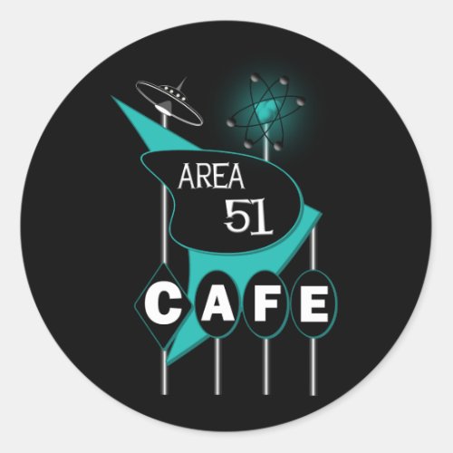 Area 51 Cafe Classic Round Sticker