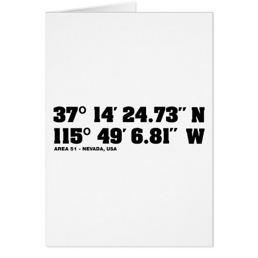 AREA 51 - coordinates Cards (Front)
