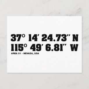 AREA 51 - coordinates Postcard
