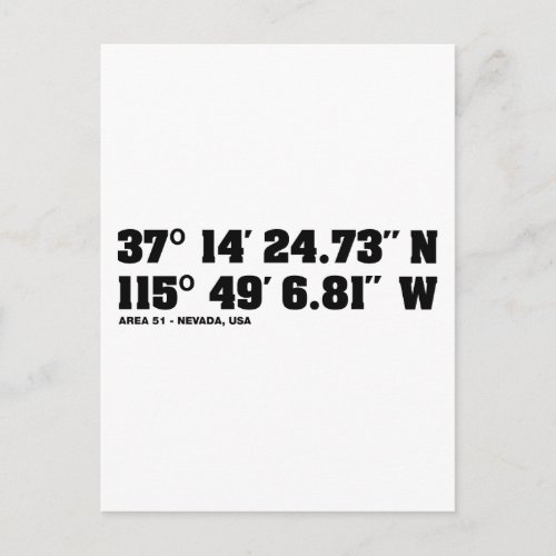 AREA 51 _ coordinates Postcard