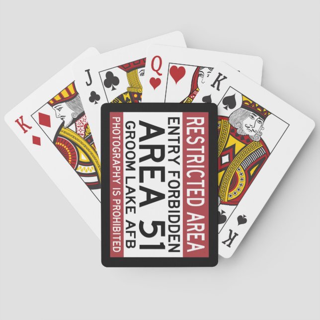 AREA 51 ENTRY FORBIDDEN POKER CARDS (Back)