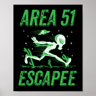 Area 51 Escapee Green Alien Halloween Costume Poster