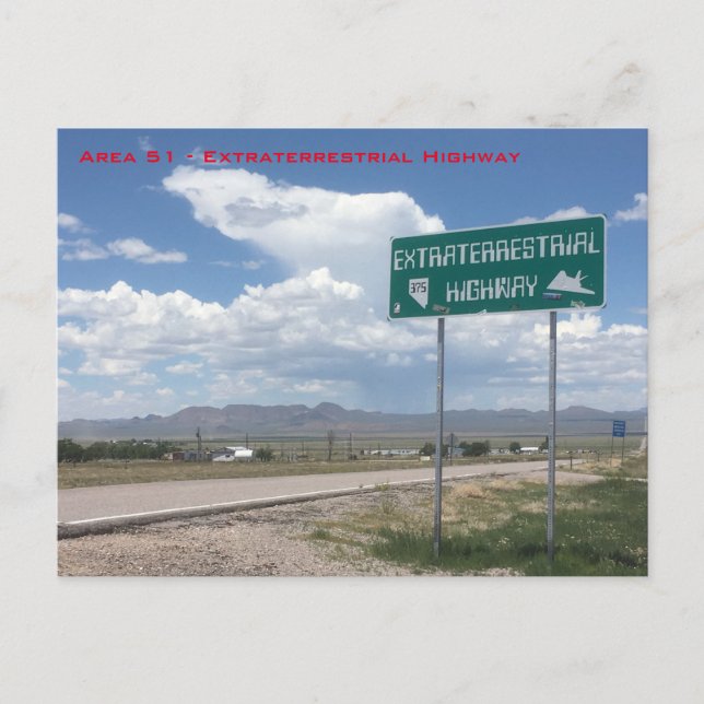 Area 51 - Extraterrestrial Highway Postcard (Front)