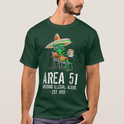 Area 51 Gag Gift  UFO Drunk Illegal Alien T_Shirt