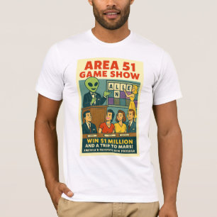 Area 51 Game Show Roswell Aliens 1950's Retro T-Shirt