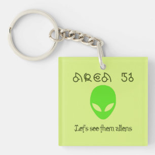 Area 51 Let's see them aliens Keychain