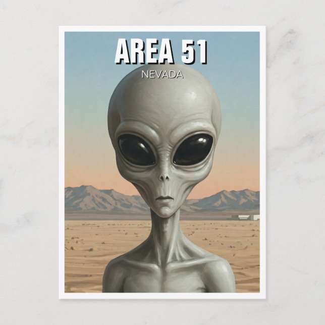 Area 51 Nevada Alien Postcard (Front)
