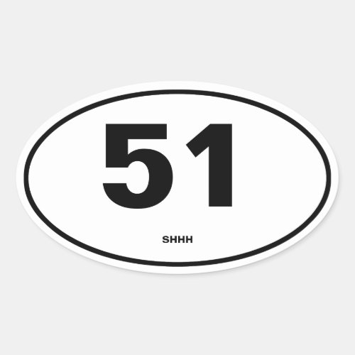 Area 51 oval sticker