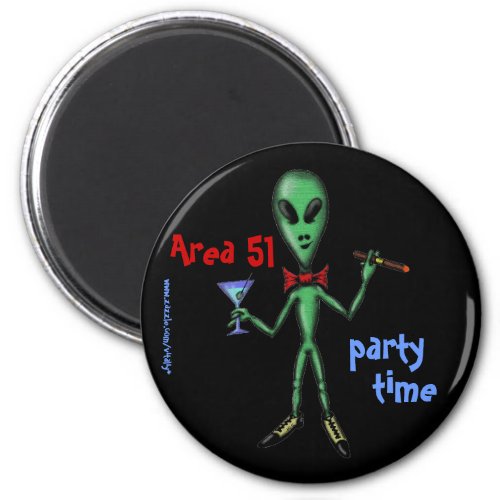 Area 51 party alien funny cartoon art magnet
