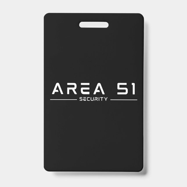 Area 51 Security Alien Extraterrestrial UFO Badge (Front)