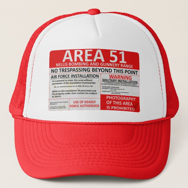 Area 51 Sign Trucker Hat (Front)