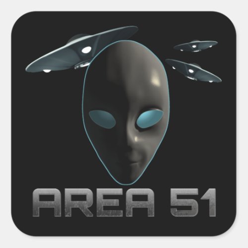 Area 51 square sticker