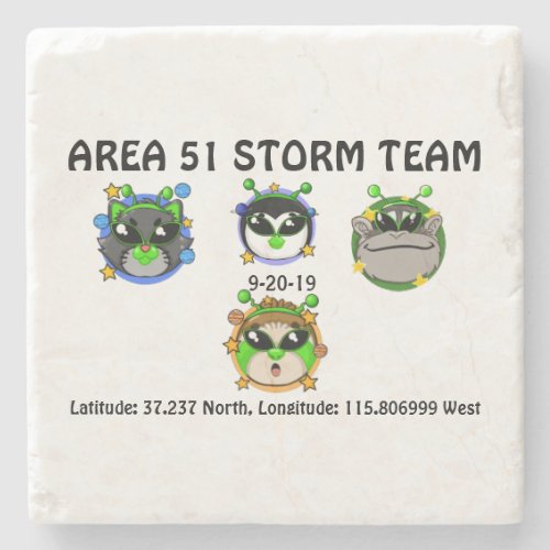 Area 51 storm team stone coaster