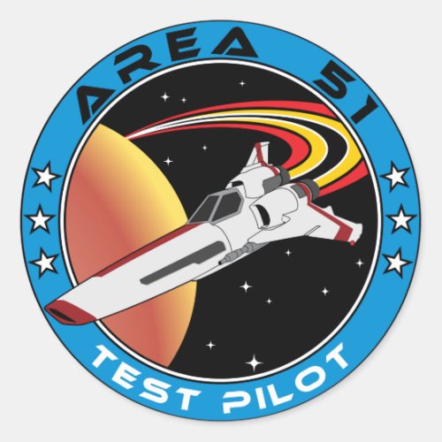 Area 51 Test Pilot Classic Round Sticker