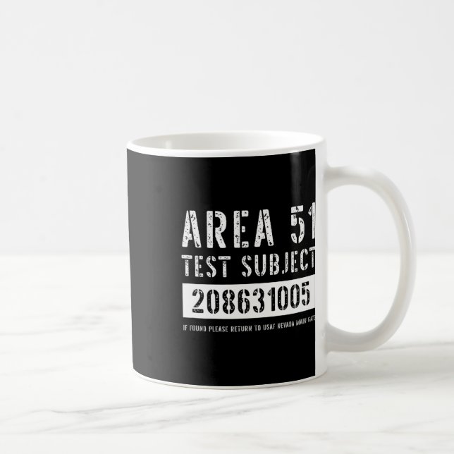 Area 51 Test Subject 1005 Alien Abduction Hallowee Coffee Mug (Right)