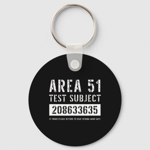 Area 51 Test Subject 3635 Alien Abduction Hallowee Keychain