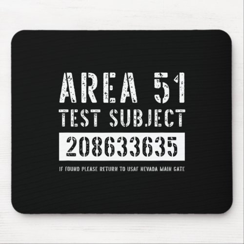 Area 51 Test Subject 3635 Alien Abduction Hallowee Mouse Pad