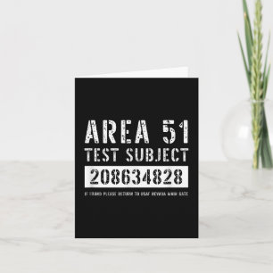 Area 51 Test Subject 4828 Alien Abduction Hallowee Card