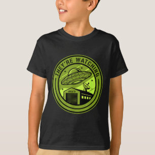 Area 51 They're Watching Alien Believer Batch Ufo T-Shirt