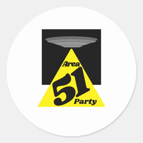 Area 51 UFO Birthday Classic Round Sticker