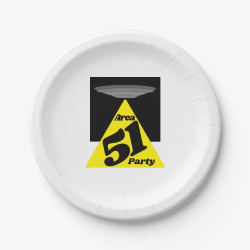 Area 51 UFO Birthday Paper Plates