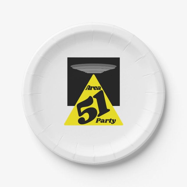 Area 51 UFO, Birthday Paper Plates (Front)