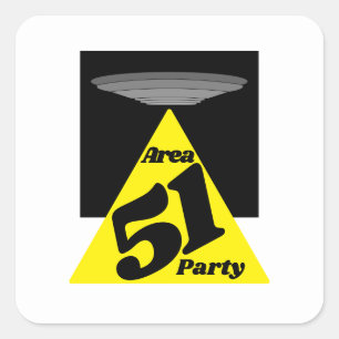 Area 51 UFO, Birthday Square Sticker
