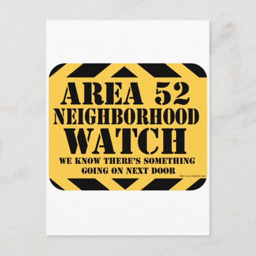 Area 52 Neighborhood Watch Postcard