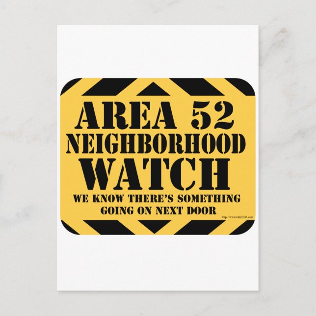 Area 52 Neighborhood Watch Postcard (Front)