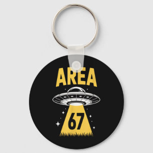 Area 67 Funny Ufo Spaceship 6 7 Alien Theme Keychain