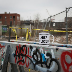 Area Closed Sign Warning Restricted Zone Coffee Mug