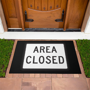 Area Closed Sign Warning Restricted Zone  Doormat