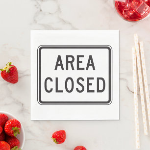 Area Closed Sign Warning Restricted Zone  Napkins