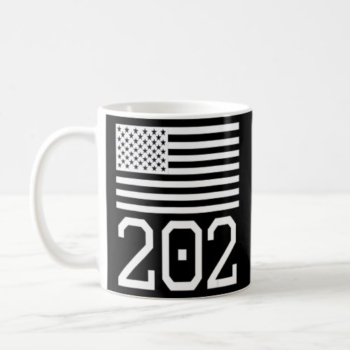 Area Code 202 American Flag Usa Washington Dc  Coffee Mug